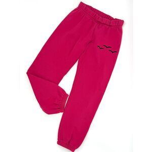 Lazypants Sweatpants Classic Jogger Fuchsia Pink Triple Bird Logo Small